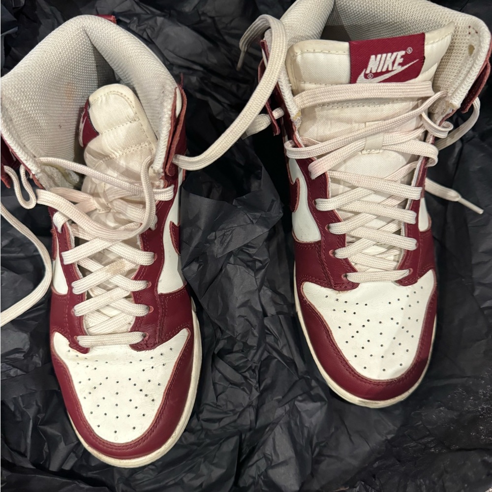 Nike burgundy air jordan’s